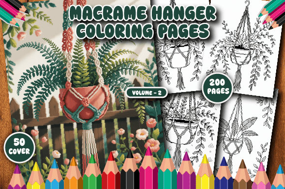200 Macrame Hangers Coloring Pages F V-2