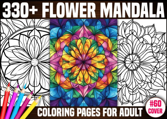 330 Flower Mandala Coloring Pages - KDP