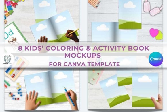 8 Kids’ Coloring Activity Book Mockups: A Must-Have for Creators and Publishers