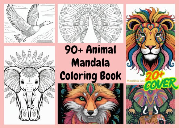 90 Animal Mandala Coloring Book - KDP
