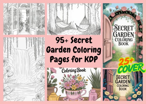 95 Secret Garden Coloring Pages for KDP