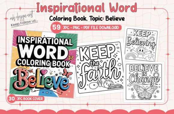Believe Inspirational Word Coloring Book: A Creative Escape for Mindfulness and Relaxation