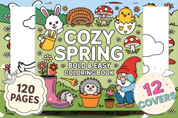 Bold and Easy Cozy Spring Coloring Book