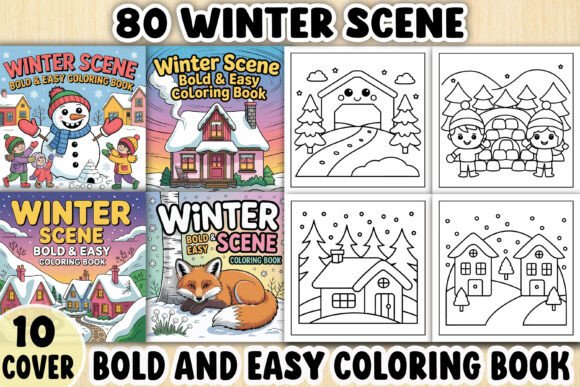 Bold and Easy Winter Scene Coloring Page: A Creative Escape for All Ages