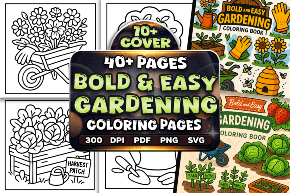Bold Easy Gardening Coloring Pages