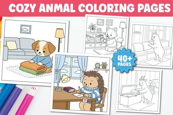 Cozy Animals Coloring Pages for Kids