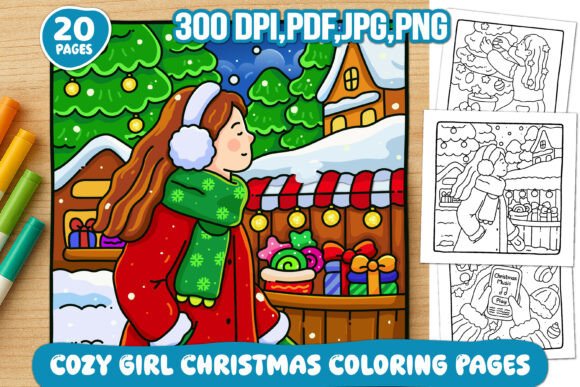 Cozy Girl Christmas Coloring Pages: A Festive and Relaxing Creative Escape