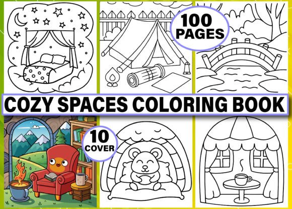 Cozy Spaces Coloring Book for KDP