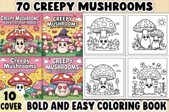 Creepy Mushrooms Coloring Book Pages KDP: A Unique Coloring Experience for Adults
