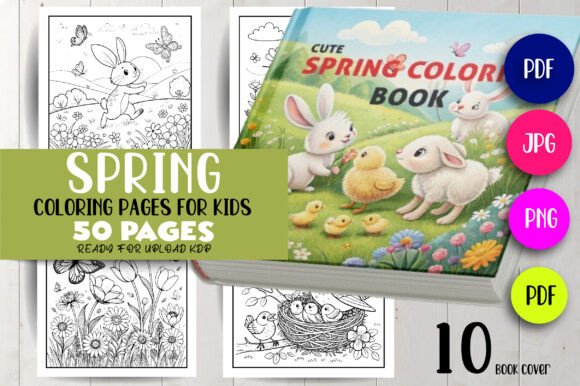 Cute Spring Coloring Pages for Kids-KDP