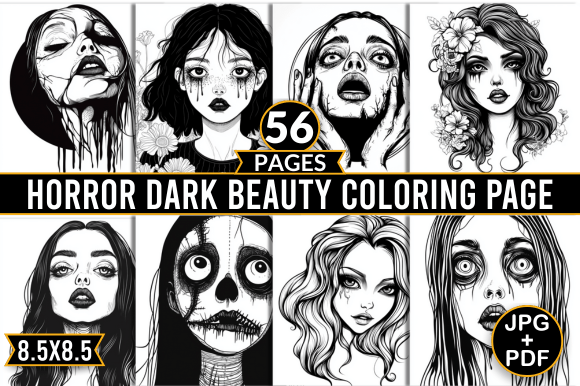 Horror Dark Beauty Coloring Page: A Strategic Tool for Creativity and Branding