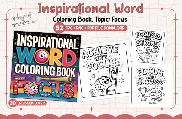 Inspirational Focus Word Coloring Book