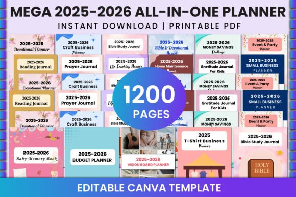 Mega 2025-2026 All-in-One Planner Canva